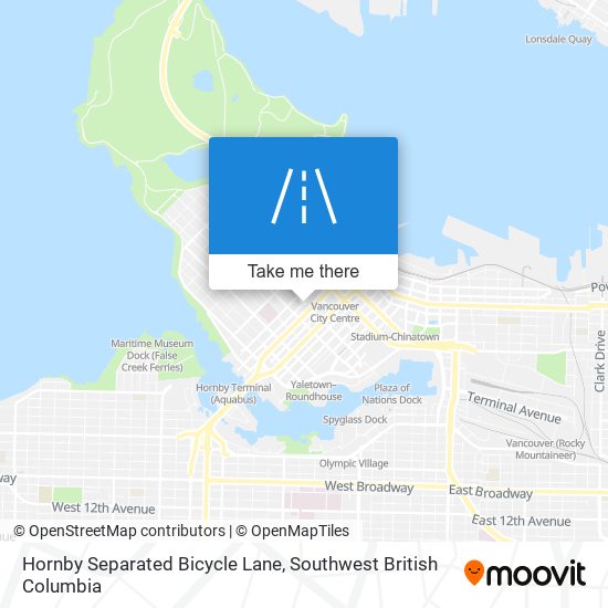 Hornby Separated Bicycle Lane map