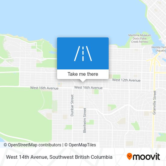 West 14th Avenue map