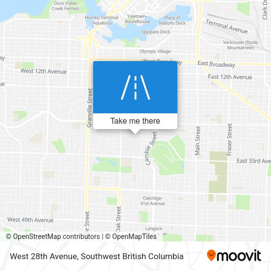 West 28th Avenue map