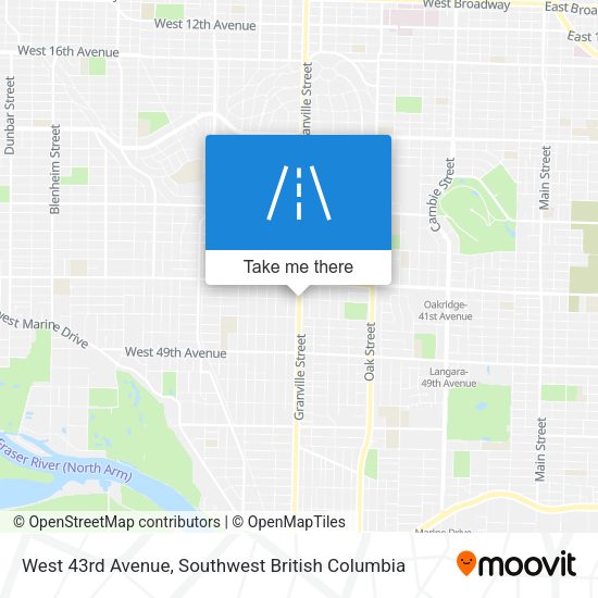 West 43rd Avenue map