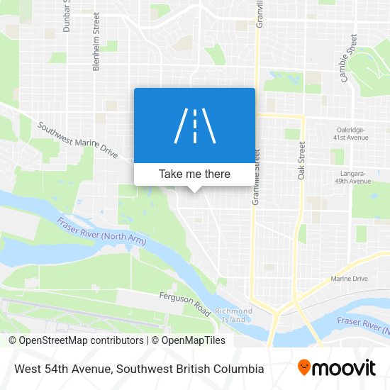 West 54th Avenue map