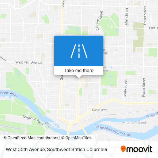 West 55th Avenue map