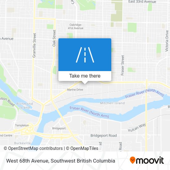 West 68th Avenue map