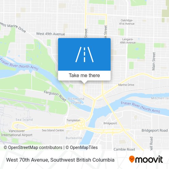 West 70th Avenue map