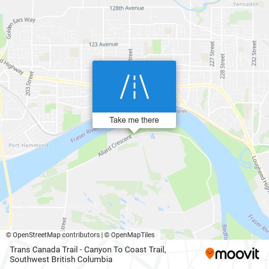 Trans Canada Trail - Canyon To Coast Trail map