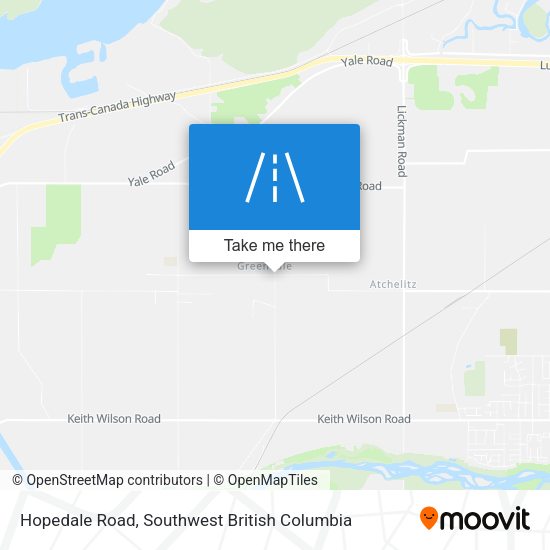 Hopedale Road map