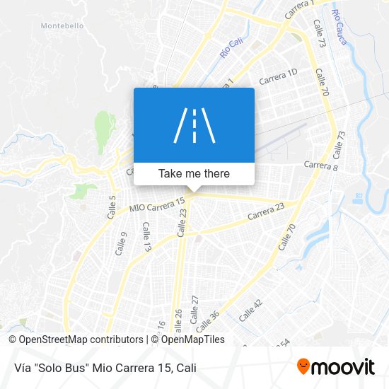 Mapa de Vía "Solo Bus" Mio Carrera 15