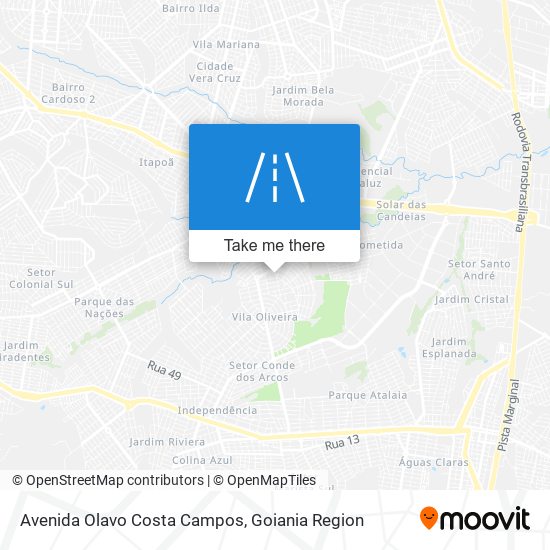 Mapa Avenida Olavo Costa Campos