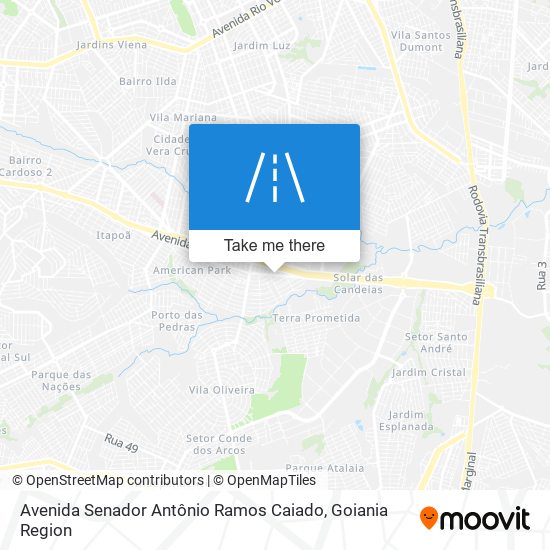 Mapa Avenida Senador Antônio Ramos Caiado