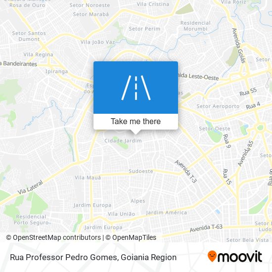 Mapa Rua Professor Pedro Gomes