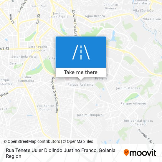 Rua Tenete Uuler Diolindo Justino Franco map