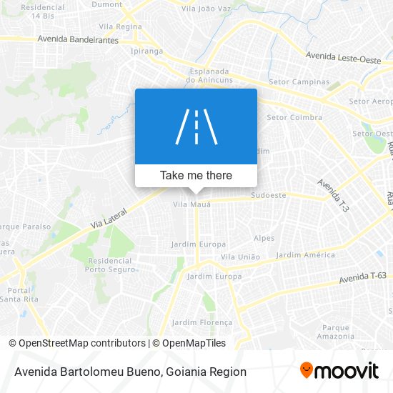 Mapa Avenida Bartolomeu Bueno