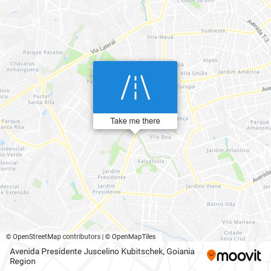 Mapa Avenida Presidente Juscelino Kubitschek