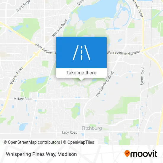 Whispering Pines Way map