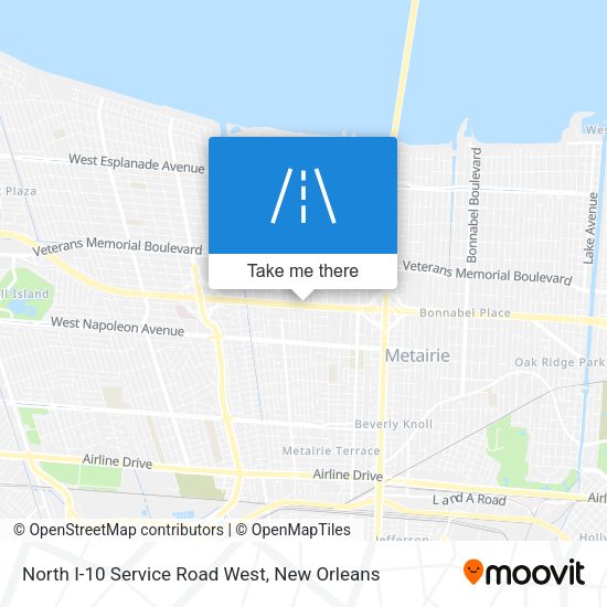 North I-10 Service Road West map