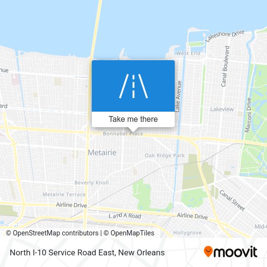 Mapa de North I-10 Service Road East
