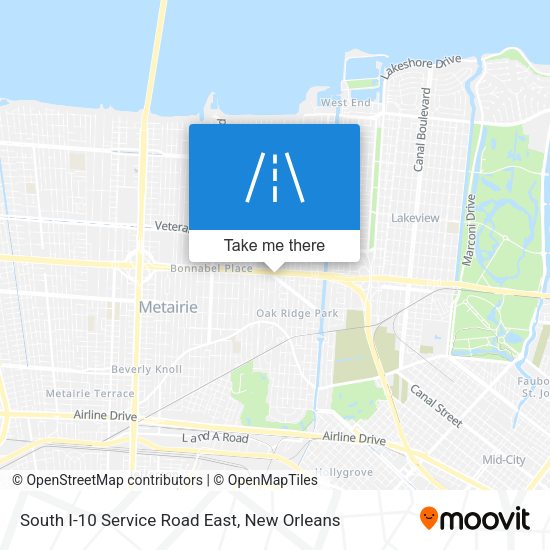 South I-10 Service Road East map