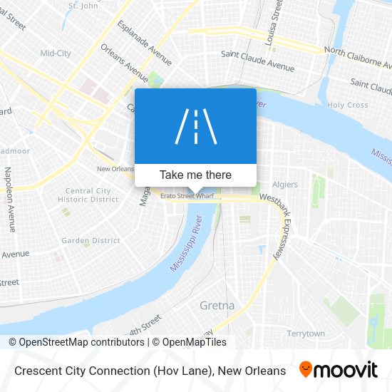 Crescent City Connection (Hov Lane) map
