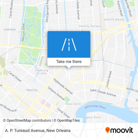 Mapa de A. P. Tureaud Avenue