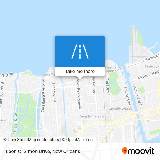 Leon C. Simon Drive map