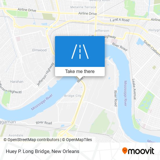 Huey P. Long Bridge map