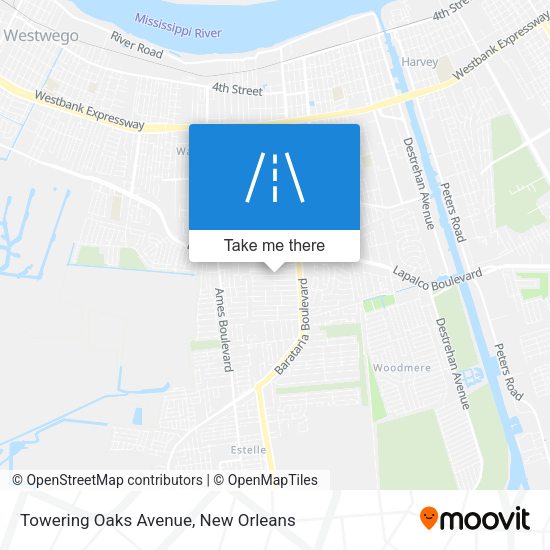 Towering Oaks Avenue map