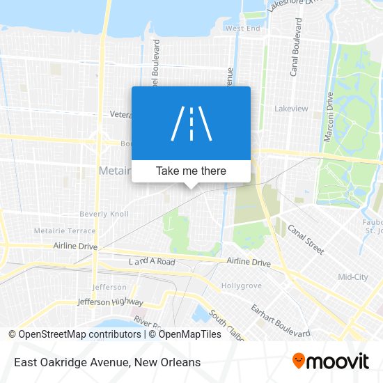 East Oakridge Avenue map