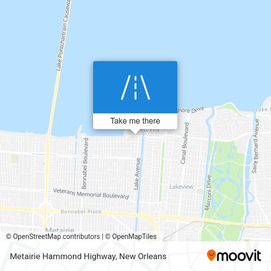 Metairie Hammond Highway map
