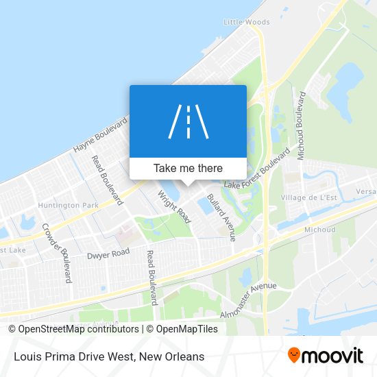 Louis Prima Drive West map
