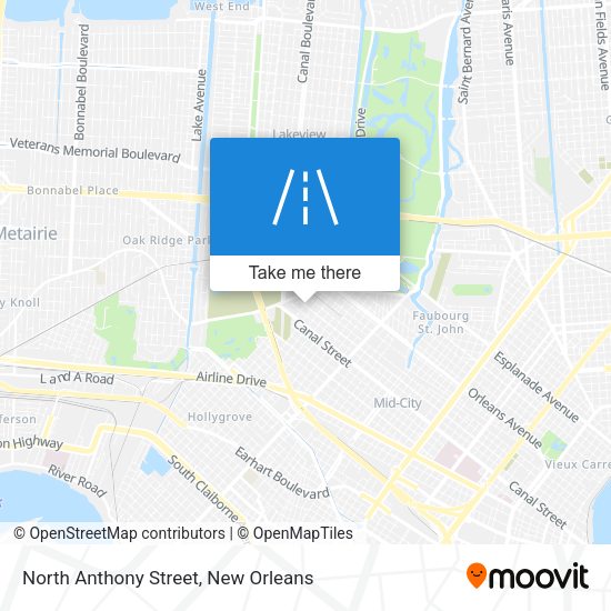 North Anthony Street map