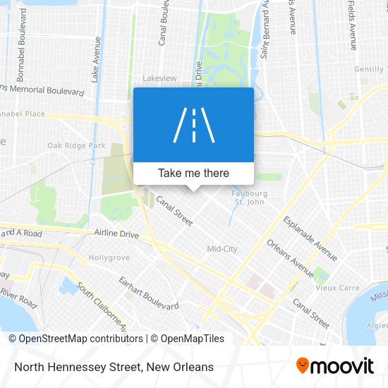 North Hennessey Street map