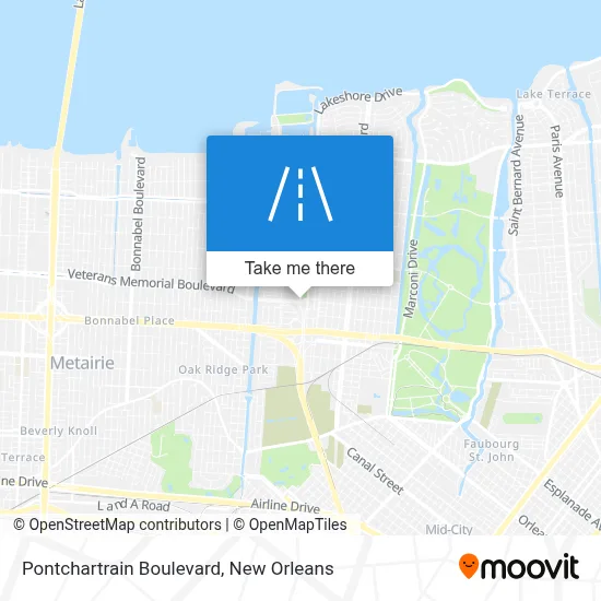 Pontchartrain Boulevard map