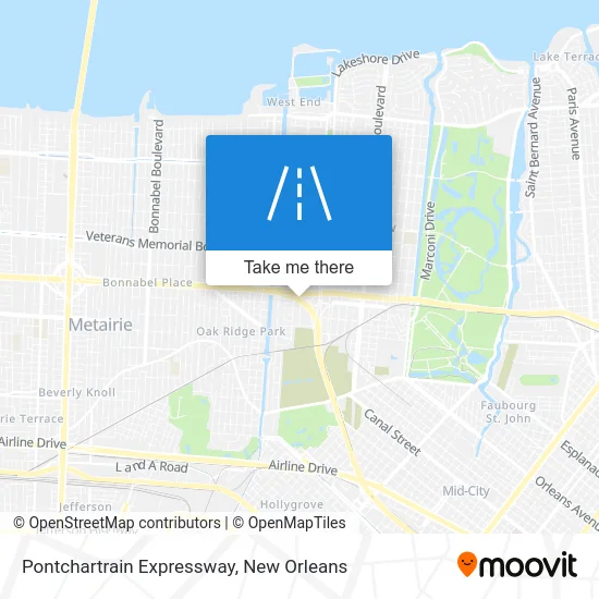 Pontchartrain Expressway map