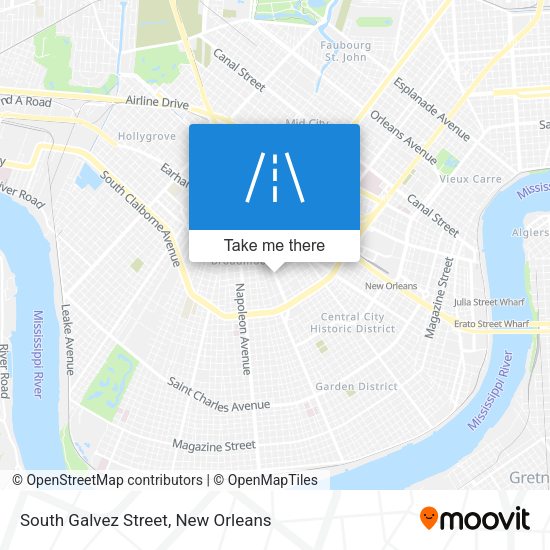 South Galvez Street map