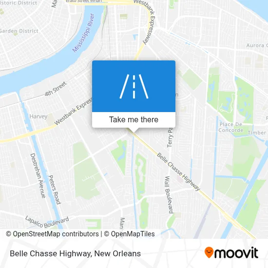 Belle Chasse Highway map