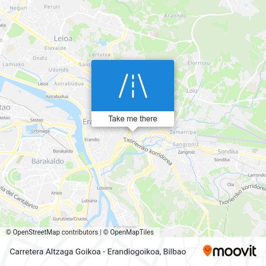 Carretera Altzaga Goikoa - Erandiogoikoa map