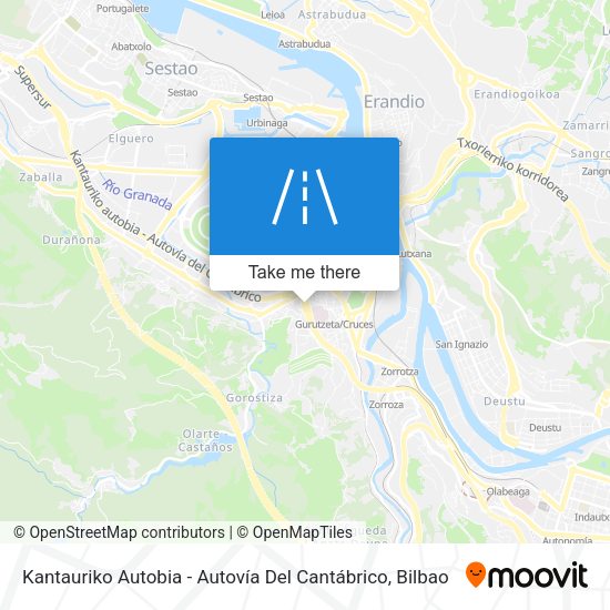 Kantauriko Autobia - Autovía Del Cantábrico map