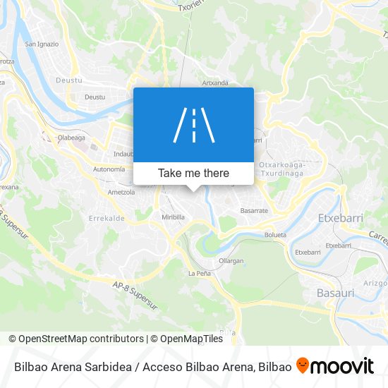 mapa Bilbao Arena Sarbidea / Acceso Bilbao Arena