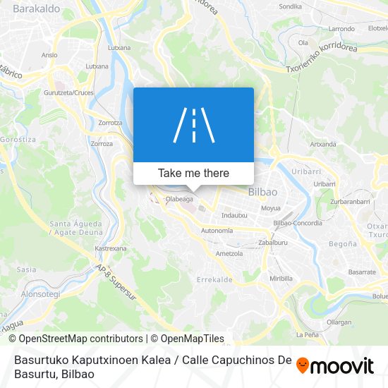 Basurtuko Kaputxinoen Kalea / Calle Capuchinos De Basurtu map