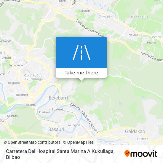 Carretera Del Hospital Santa Marina A Kukullaga map