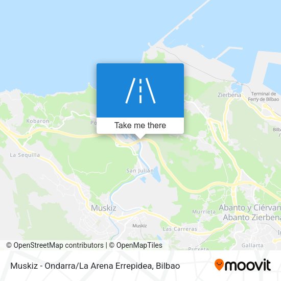 Muskiz - Ondarra / La Arena Errepidea map