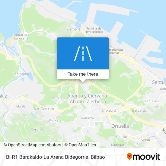 Bi-R1 Barakaldo-La Arena Bidegorria map