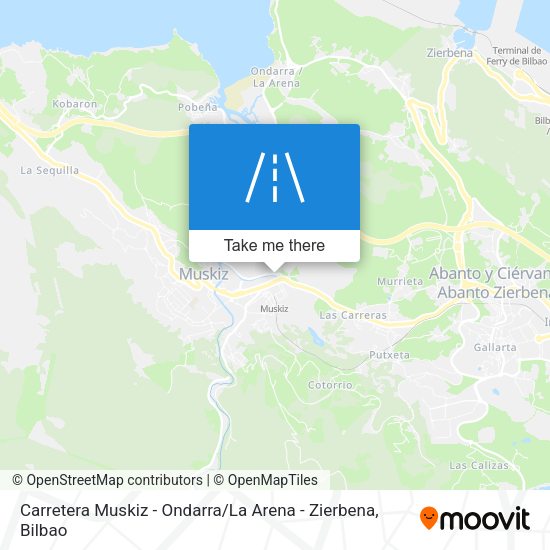 Carretera Muskiz - Ondarra / La Arena - Zierbena map