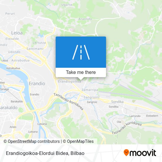 Erandiogoikoa-Elordui Bidea map