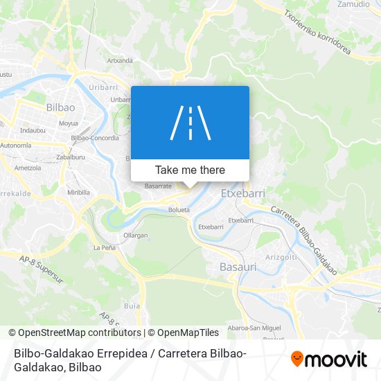 mapa Bilbo-Galdakao Errepidea / Carretera Bilbao-Galdakao