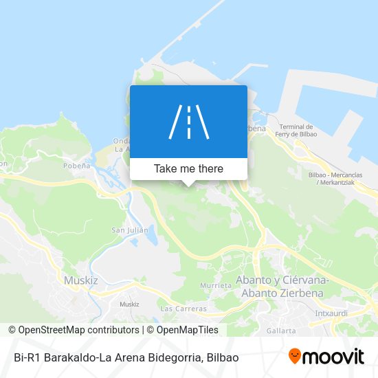 Bi-R1 Barakaldo-La Arena Bidegorria map