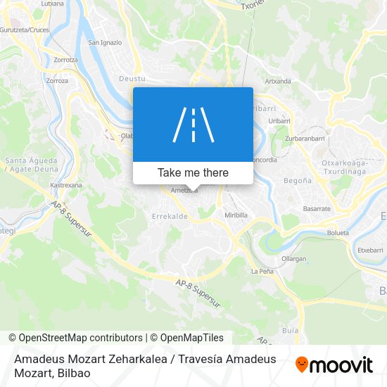Amadeus Mozart Zeharkalea / Travesía Amadeus Mozart map