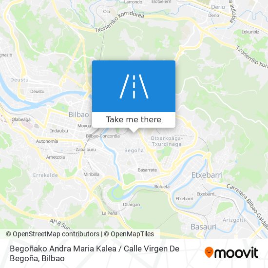 mapa Begoñako Andra Maria Kalea / Calle Virgen De Begoña
