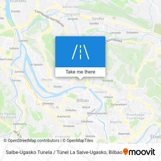 Salbe-Ugasko Tunela / Túnel La Salve-Ugasko map