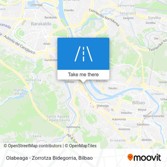 Olabeaga - Zorrotza Bidegorria map
